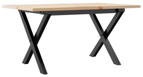 Konferenční stolek s X rámem 80x50x40 cm borové dřevo a ocel 3282684