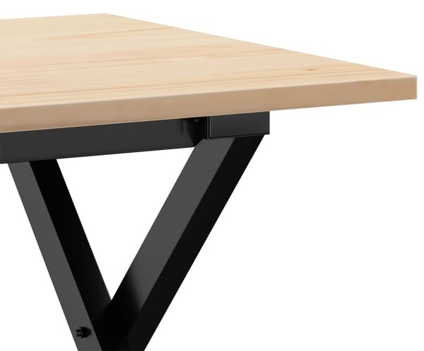 Konferenční stolek s X rámem 80x50x40 cm borové dřevo a ocel 3282684