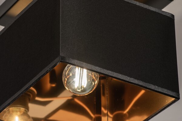 Stropní designové černé svítidlo do ložnice Anders Black and Gold I (LMD)