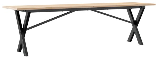 Konferenční stolek s X rámem 160x40x45 cm borové dřevo a ocel 3282690