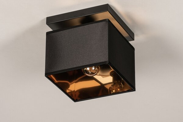 Stropní designové černé svítidlo do ložnice Anders Black and Gold I (LMD)