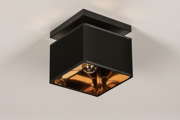 Stropní designové černé svítidlo do ložnice Anders Black and Gold I (LMD)
