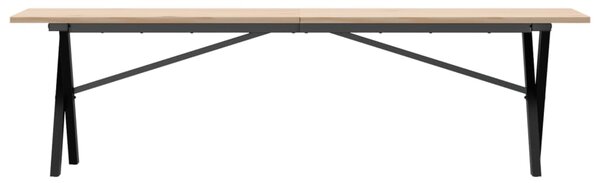 Konferenční stolek s X rámem 160x40x45 cm borové dřevo a ocel 3282690