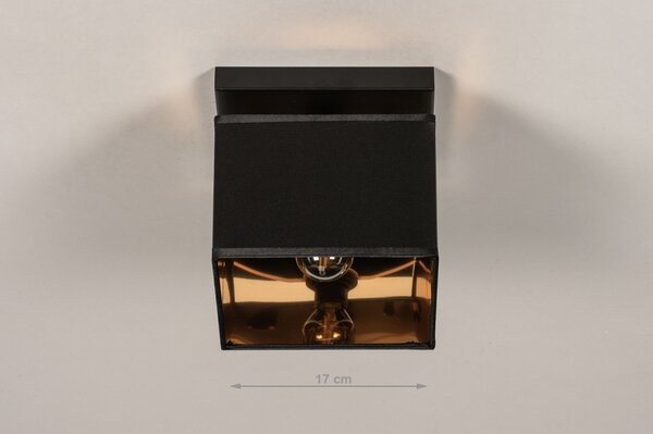 Stropní designové černé svítidlo do ložnice Anders Black and Gold I (LMD)