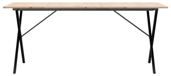 Jídelní stůl s X rámem 180 x 90 x 75 cm borové dřevo a ocel 3282700