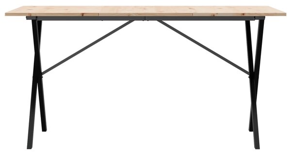Jídelní stůl s X rámem 160 x 80 x 75 cm borové dřevo a ocel 3282699