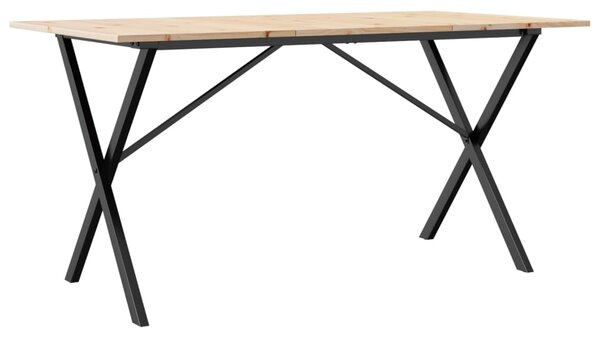 Jídelní stůl s X rámem 160 x 80 x 75 cm borové dřevo a ocel 3282699