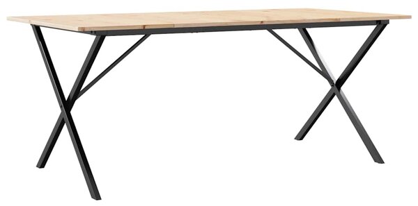 Jídelní stůl s X rámem 180 x 90 x 75 cm borové dřevo a ocel 3282700