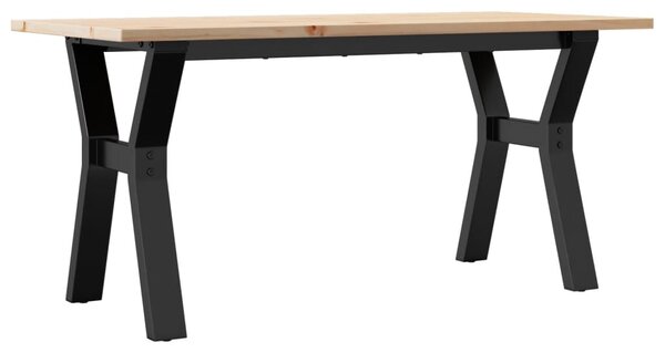 Konferenční stolek s Y rámem 100x50x45 cm borové dřevo a ocel 3282710