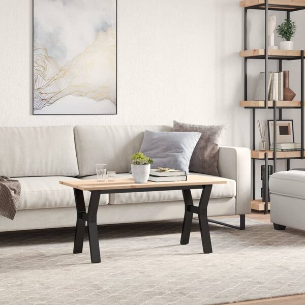 Konferenční stolek s Y rámem 100x50x45 cm borové dřevo a ocel 3282710