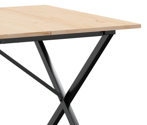 Jídelní stůl s X rámem 180 x 90 x 75 cm borové dřevo a ocel 3282700