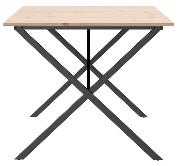 Jídelní stůl s X rámem 180 x 90 x 75 cm borové dřevo a ocel 3282700