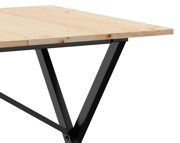 Jídelní stůl s X rámem 160 x 80 x 75 cm borové dřevo a ocel 3282699