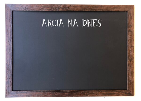 Toptabule.sk Černá křídová tabule PREMIUM v rustikálním dřevěném rámu 60x40 cm