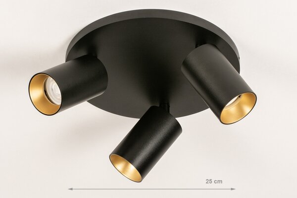 Stropní svítidlo do obýváku Average Spot Black and Gold 3 Round (LMD)