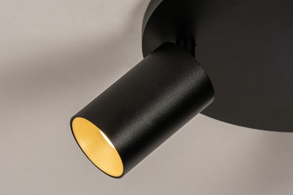 Stropní svítidlo do obýváku Average Spot Black and Gold 3 Round (LMD)