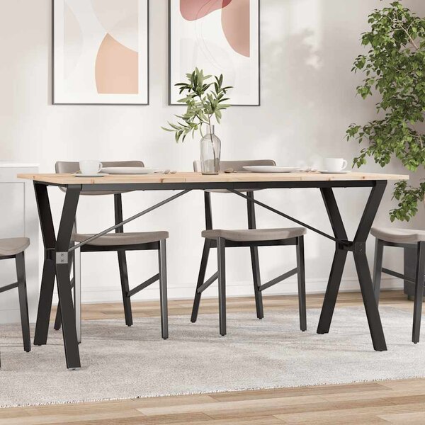 Jídelní stůl s Y rámem 140 x 80 x 75 cm borové dřevo a ocel 3282720