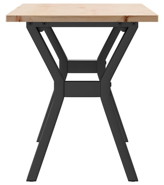 Konferenční stolek s Y rámem 110x40x45 cm borové dřevo a ocel 3282711