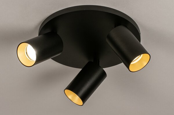 Stropní svítidlo do obýváku Average Spot Black and Gold 3 Round (LMD)
