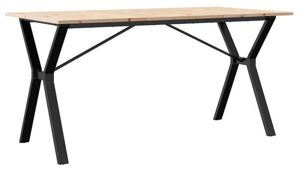 Jídelní stůl s Y rámem 140 x 80 x 75 cm borové dřevo a ocel 3282720