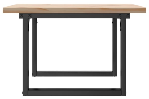 Konferenční stolek s O rámem 70x70x40,5cm borové dřevo a ocel 3282727