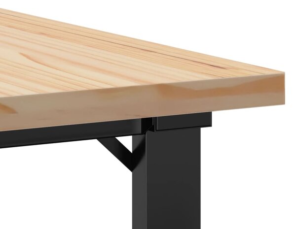 Konferenční stolek s O rámem 70x70x40,5cm borové dřevo a ocel 3282727