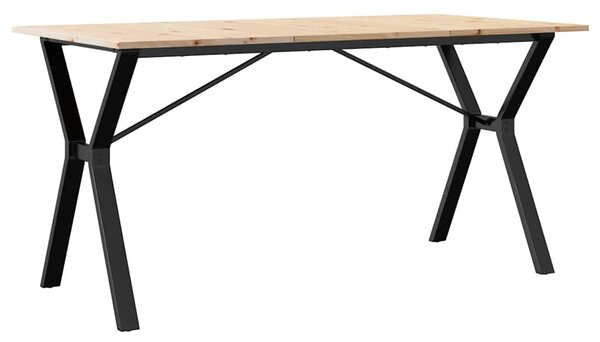 Jídelní stůl s Y rámem 140 x 80 x 75 cm borové dřevo a ocel 3282720