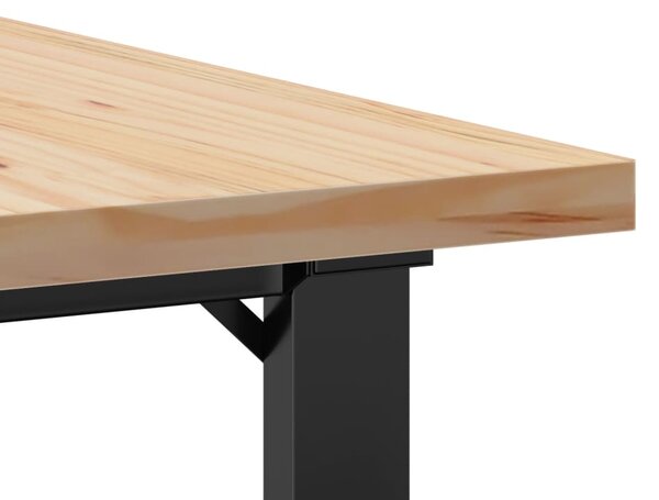 Konferenční stolek s O rámem 80x80x45,5cm borové dřevo a ocel 3282729