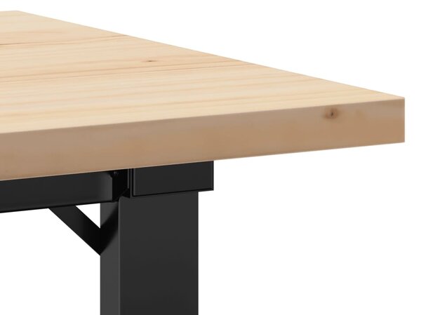 Konferenční stolek s O rámem 80x50x40,5cm borové dřevo a ocel 3282728