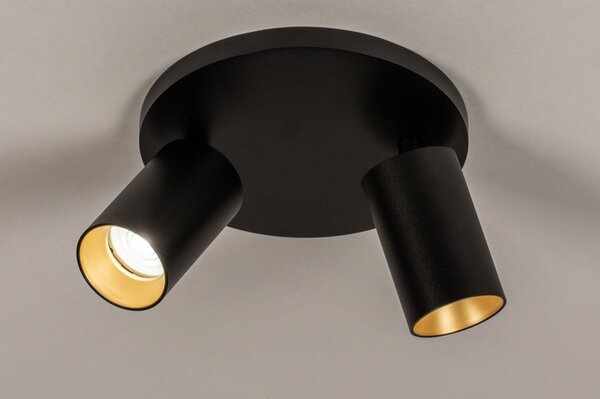 Stropní svítidlo do ložnice Average Spot Black and Gold 2 Round (LMD)