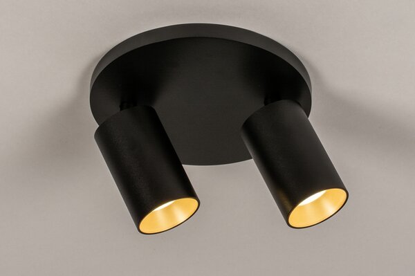 Stropní svítidlo do ložnice Average Spot Black and Gold 2 Round (LMD)
