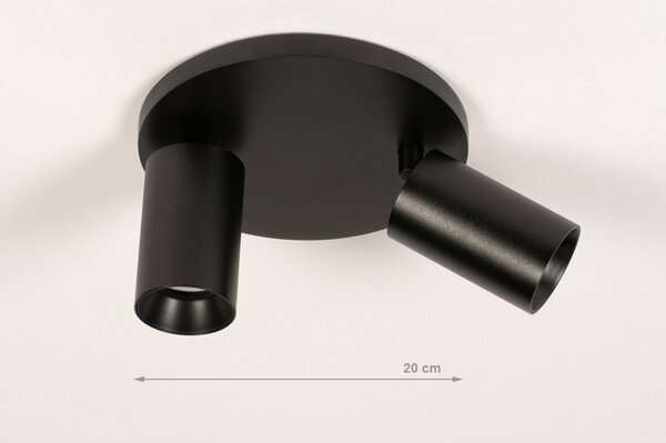 Stropní svítidlo do kuchyně Average Spot Black 2 Round (LMD)