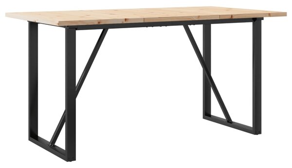 Jídelní stůl s O rámem 140 x 80 x 75,5 cm borové dřevo a ocel 3282742