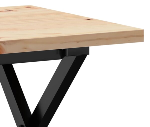 Konferenční stolek s X rámem 80x50x40,5cm borové dřevo a ocel 3282750