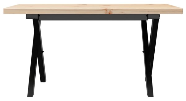 Konferenční stolek s X rámem 80x50x40,5cm borové dřevo a ocel 3282750