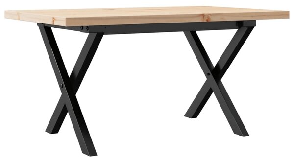 Konferenční stolek s X rámem 80x50x40,5cm borové dřevo a ocel 3282750