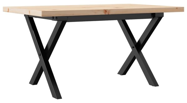 Konferenční stolek s X rámem 80x50x40,5cm borové dřevo a ocel 3282750