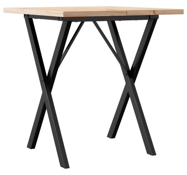 Jídelní stůl s X rámem 70 x 70 x 75,5 cm borové dřevo a ocel 3282759