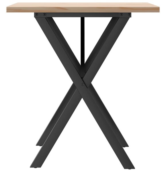 Jídelní stůl s X rámem 70 x 70 x 75,5 cm borové dřevo a ocel 3282759