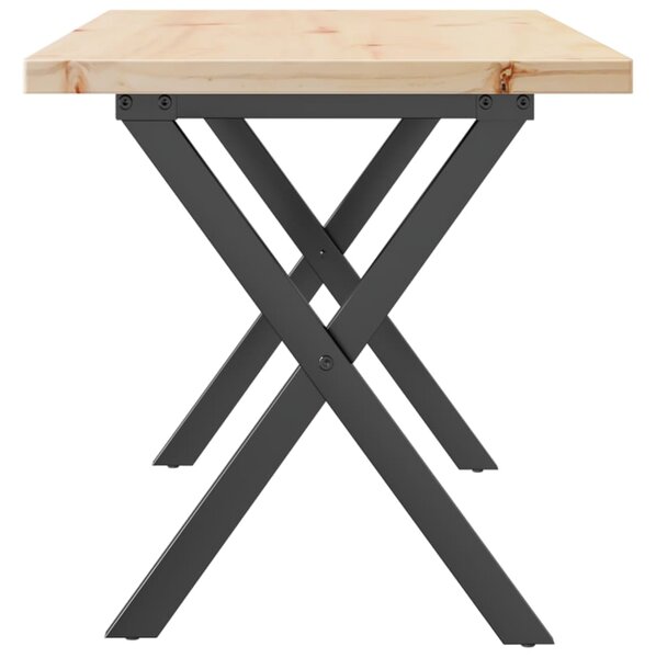 Konferenční stolek s X rámem 90x40x45,5cm borové dřevo a ocel 3282752