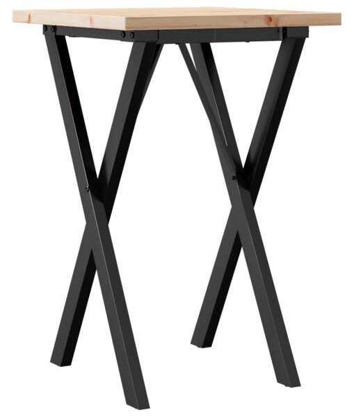 Jídelní stůl s X rámem 50 x 50 x 75,5 cm borové dřevo a ocel 3282757