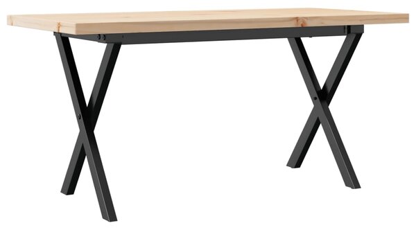 Konferenční stolek s X rámem 90x40x45,5cm borové dřevo a ocel 3282752