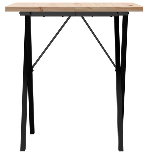 Jídelní stůl s X rámem 70 x 70 x 75,5 cm borové dřevo a ocel 3282759