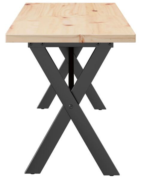 Konferenční stolek s X rámem 160x40x45,5 cm borovice a ocel 3282756