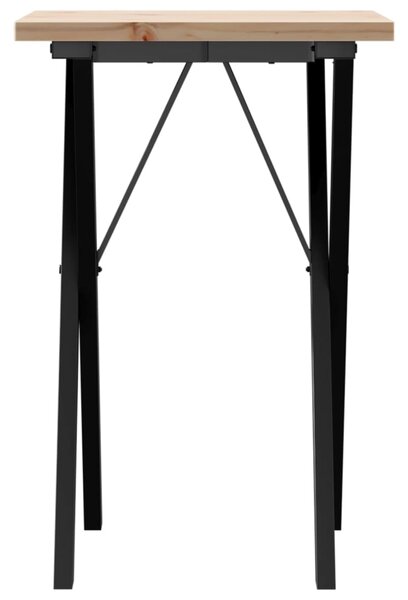 Jídelní stůl s X rámem 50 x 50 x 75,5 cm borové dřevo a ocel 3282757