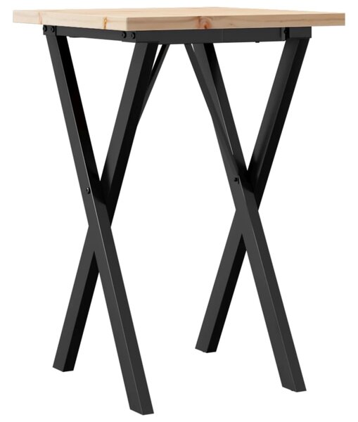 Jídelní stůl s X rámem 50 x 50 x 75,5 cm borové dřevo a ocel 3282757
