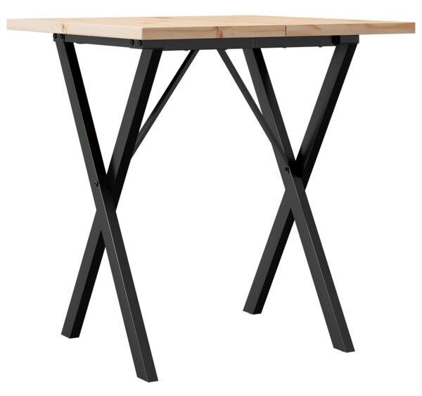 Jídelní stůl s X rámem 70 x 70 x 75,5 cm borové dřevo a ocel 3282759