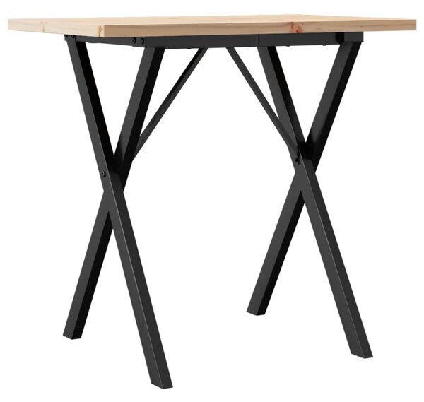 Jídelní stůl s X rámem 80 x 50 x 75,5 cm borové dřevo a ocel 3282760