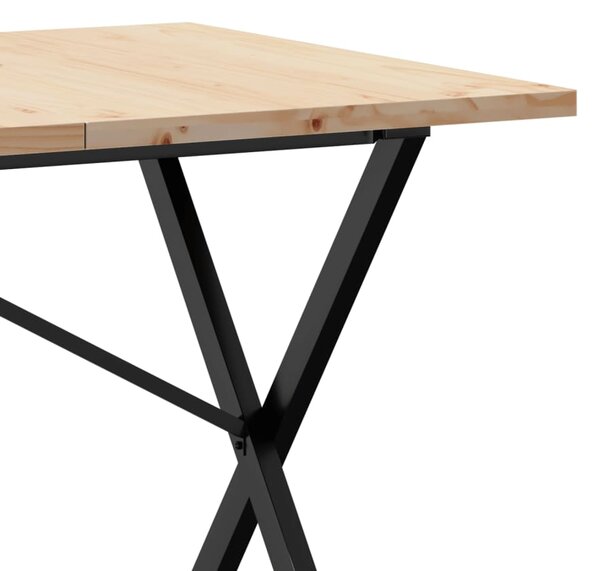 Jídelní stůl s X rámem 160 x 80 x 75,5 cm borové dřevo a ocel 3282765