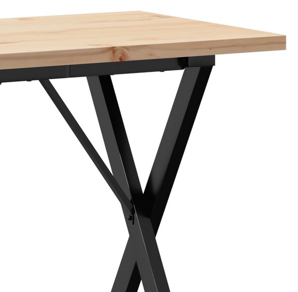 Jídelní stůl s X rámem 80 x 50 x 75,5 cm borové dřevo a ocel 3282760